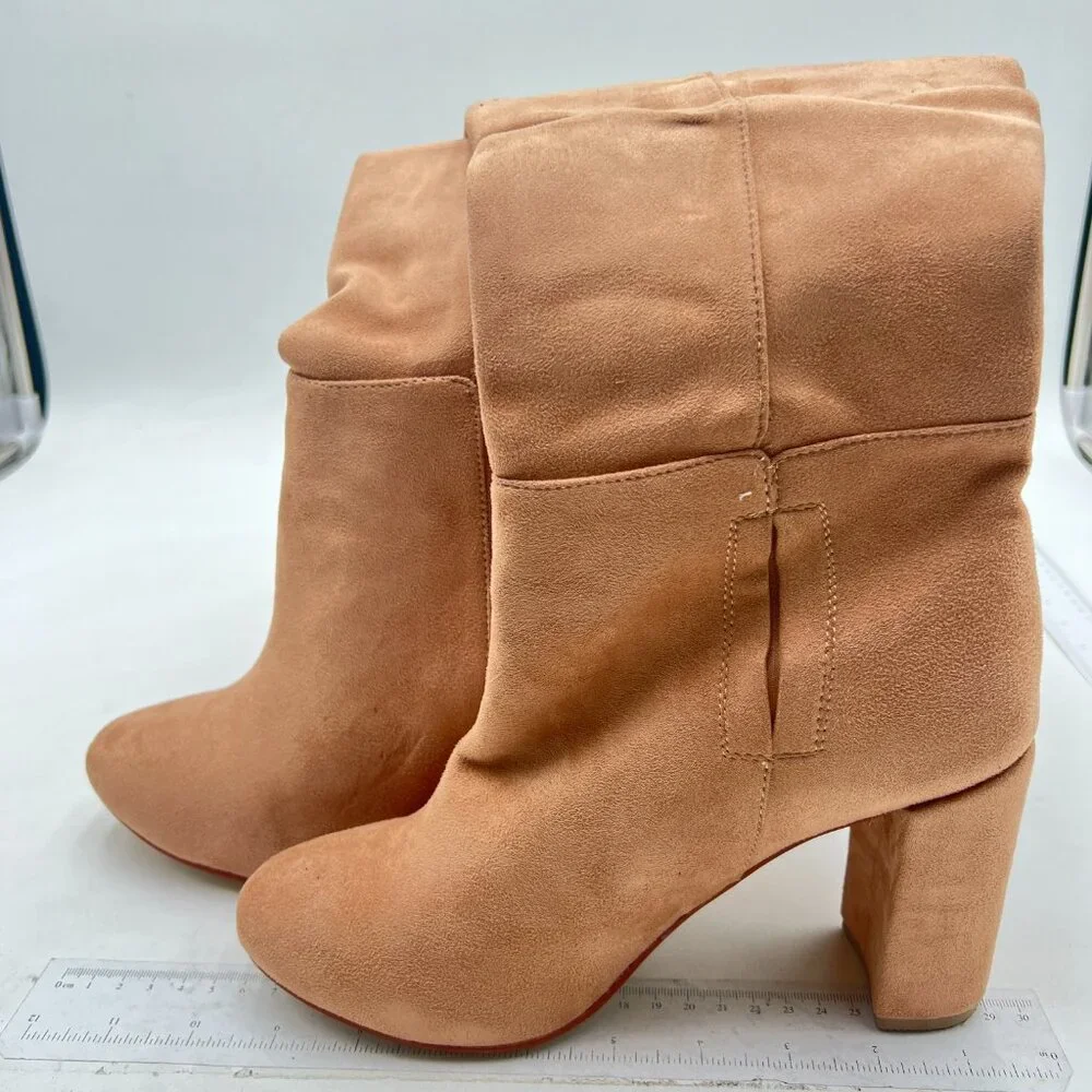 Nude Over The Knee Chunky High Heels Stretch Thigh High Long Boot Winter Warm